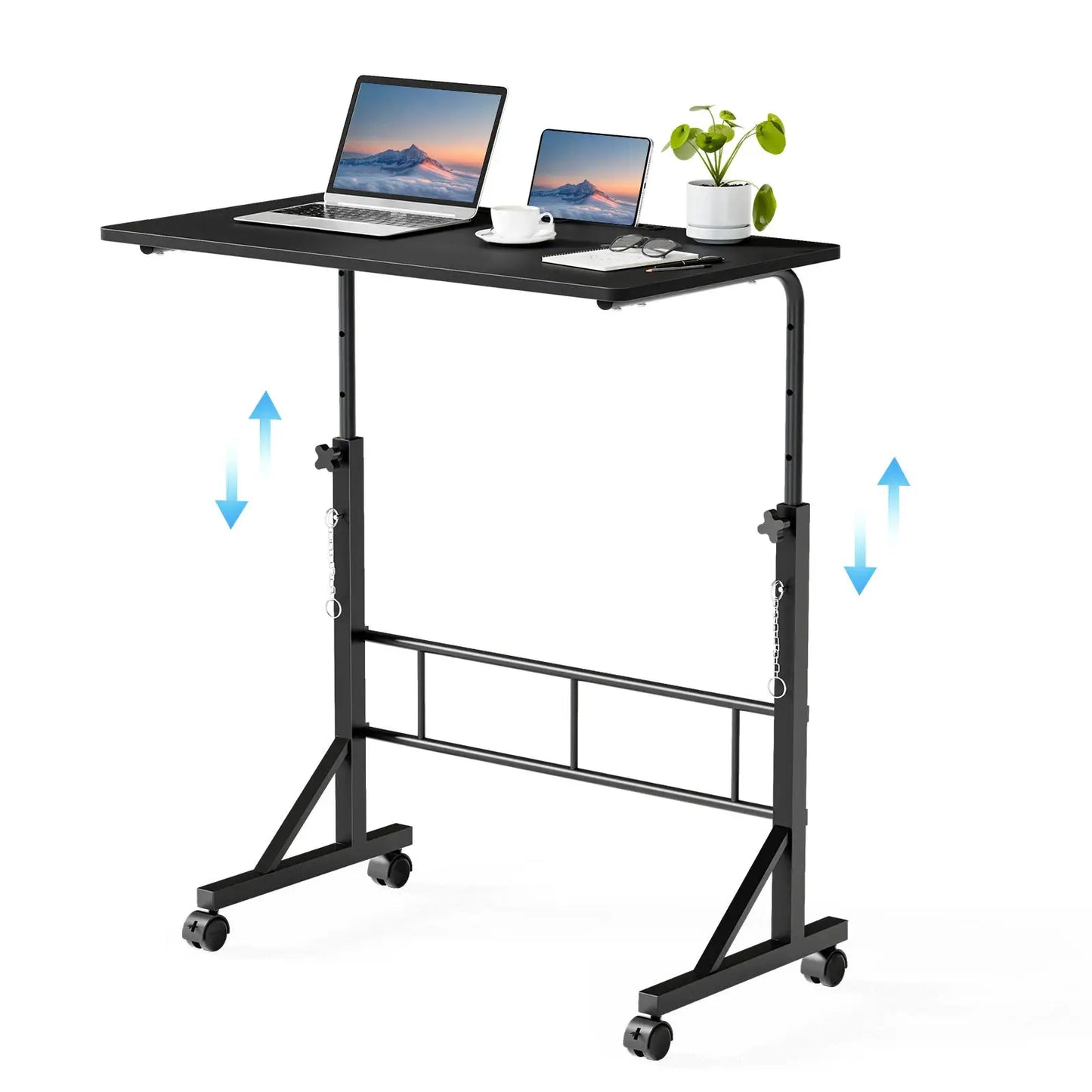 JHK 31.5" Adjustable Height Mobile Desk with Locking Wheels Pin-Lock Portable Computer Desk Laptop Workstation for Walking Pad Active Home Office from PriceLows™