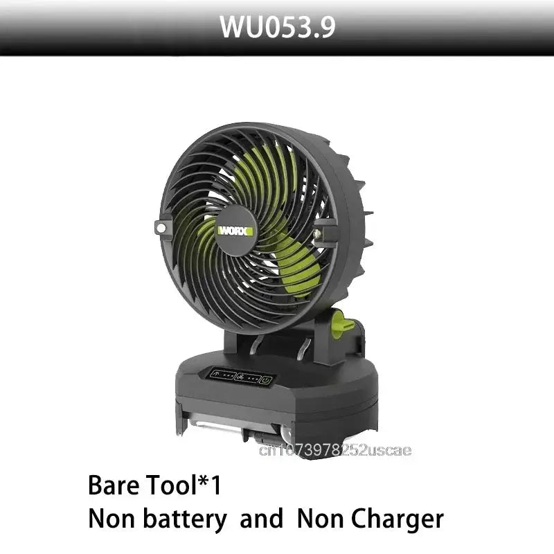 WORX 8inch Cordless Jobsite Fan 7M/s 2200rpm 100ml/min atomizer Rechargeable WU053 Universal 20v Green Battery Platform from PriceLows™