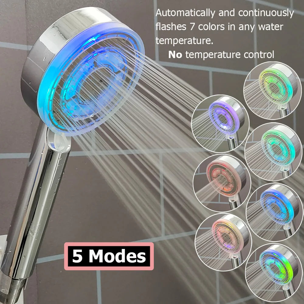 Handheld Shower Head | High Pressure | Digital Temperature Display | Black