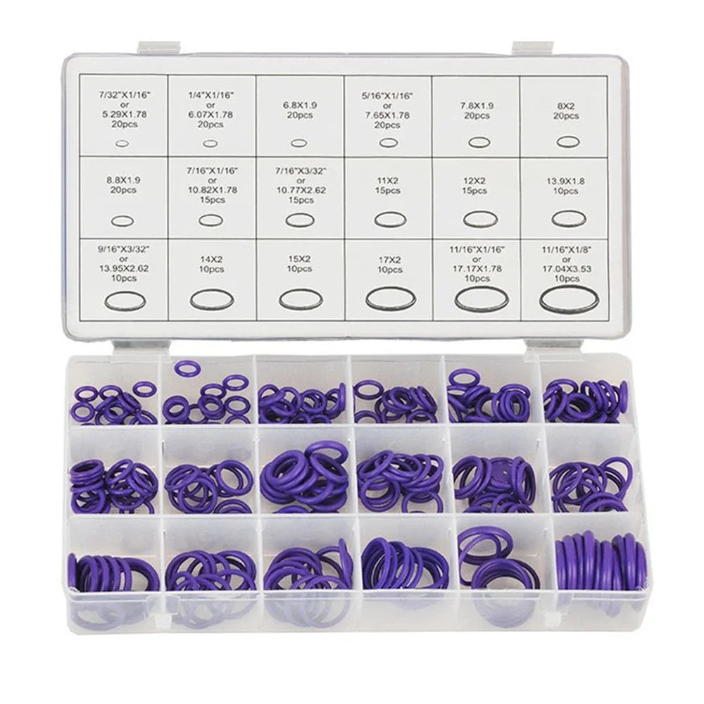 270Pcs 18 Sizes Universal Car Air Conditioning HNBR O Rings Car Auto Repair Tools Rubber Air Conditioning Refrigerant Ring Set from PriceLows™