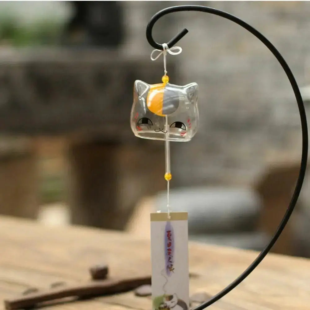 Glass Cat Pattern Wind Chime Creative Japanese Cat Pendant Home Garden Hanging Decor DIY Gift from PriceLows™