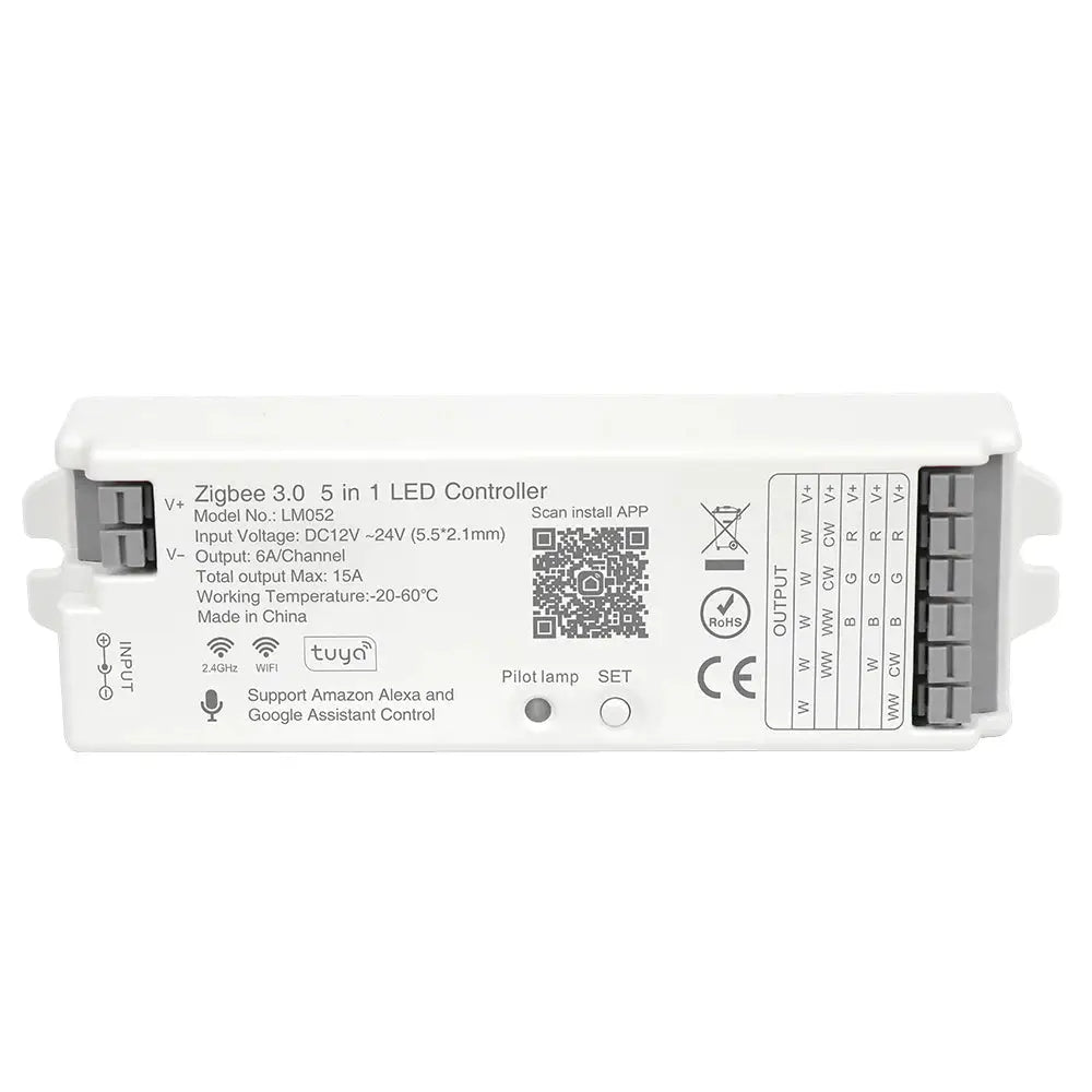 New 5 In 1 Tuya Zigbee 3.0 Led Controller Hue Bridge Alexa Voice Control for Singel Color CCT RGB RGBW RGBCCT Led Strip Use from PriceLows™