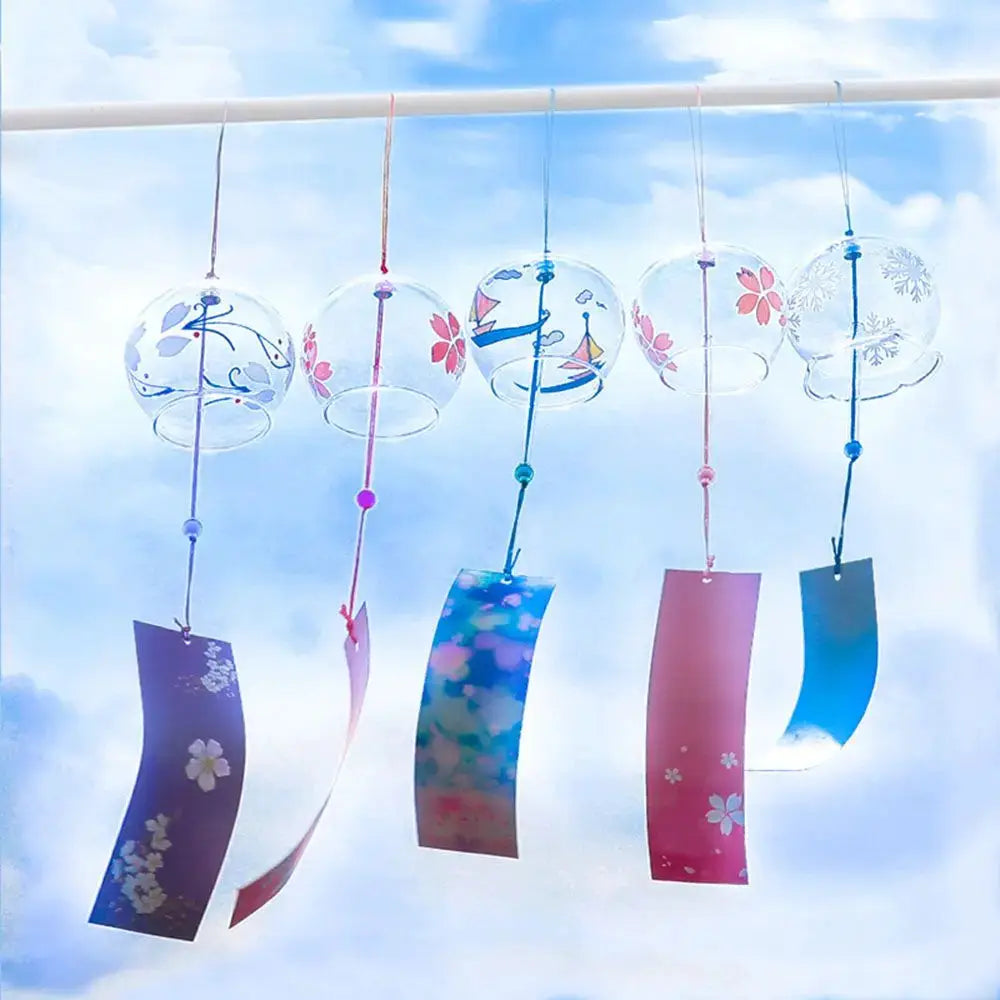 1Pcs Creative Wind Bell Japan Wind Chimes Handmade Glass Furin Spa Japanese Room Decor Garden Pendant Kitchen Office Home Decor from PriceLows™