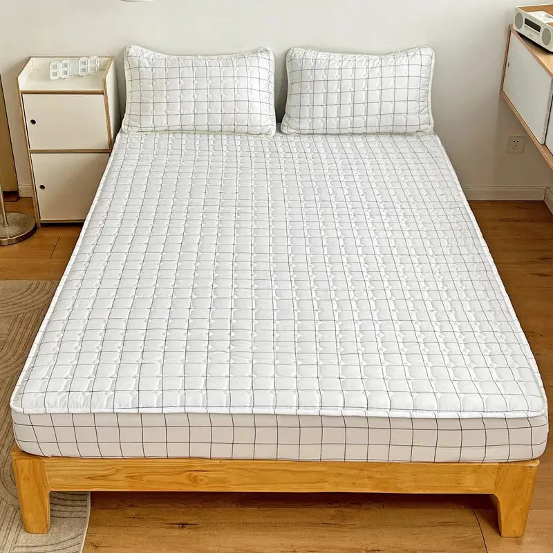 Quilted Fitted Mattress Cover | Anti Mite | Breathable Cotton | Queen King