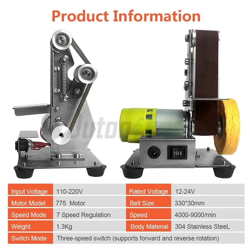 110V/220V Desktop Vertical Mini Electric Abrasive Belt Sandpaper Polishing Machine DIY Angle Grinder Sharpening Machine from PriceLows™