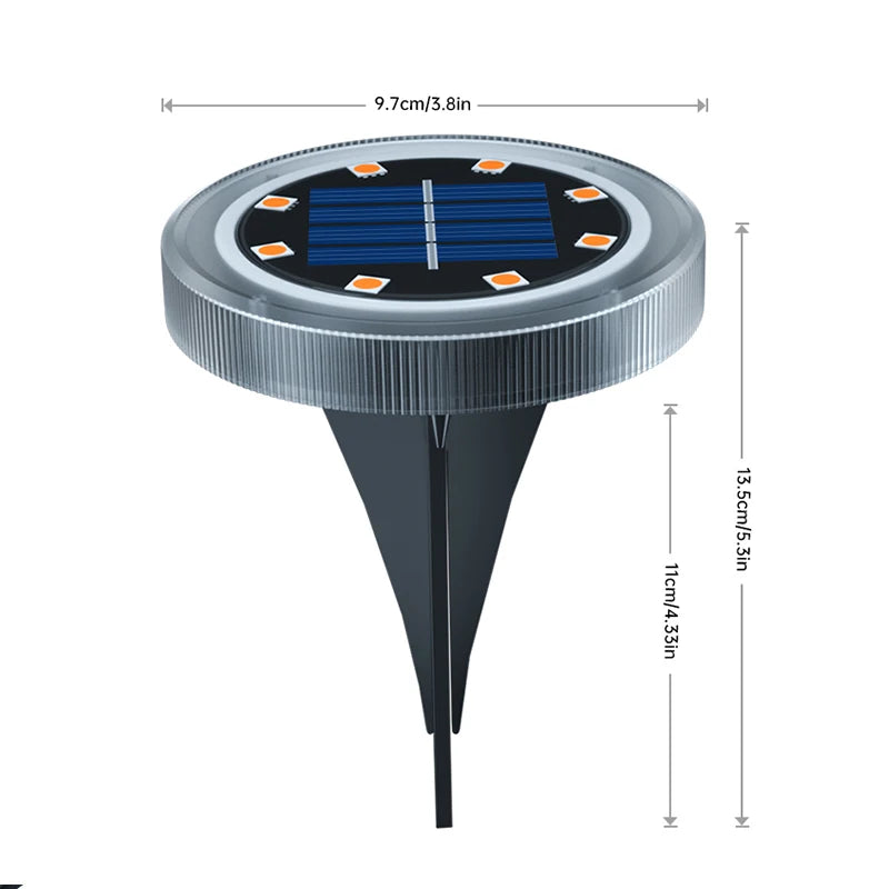Solar Powered Ground Lights IP65 Waterproof Outdoor LED Disk Lights for Garden Non-Slip Landscape Path Lighting for Patio Lawn from PriceLows™
