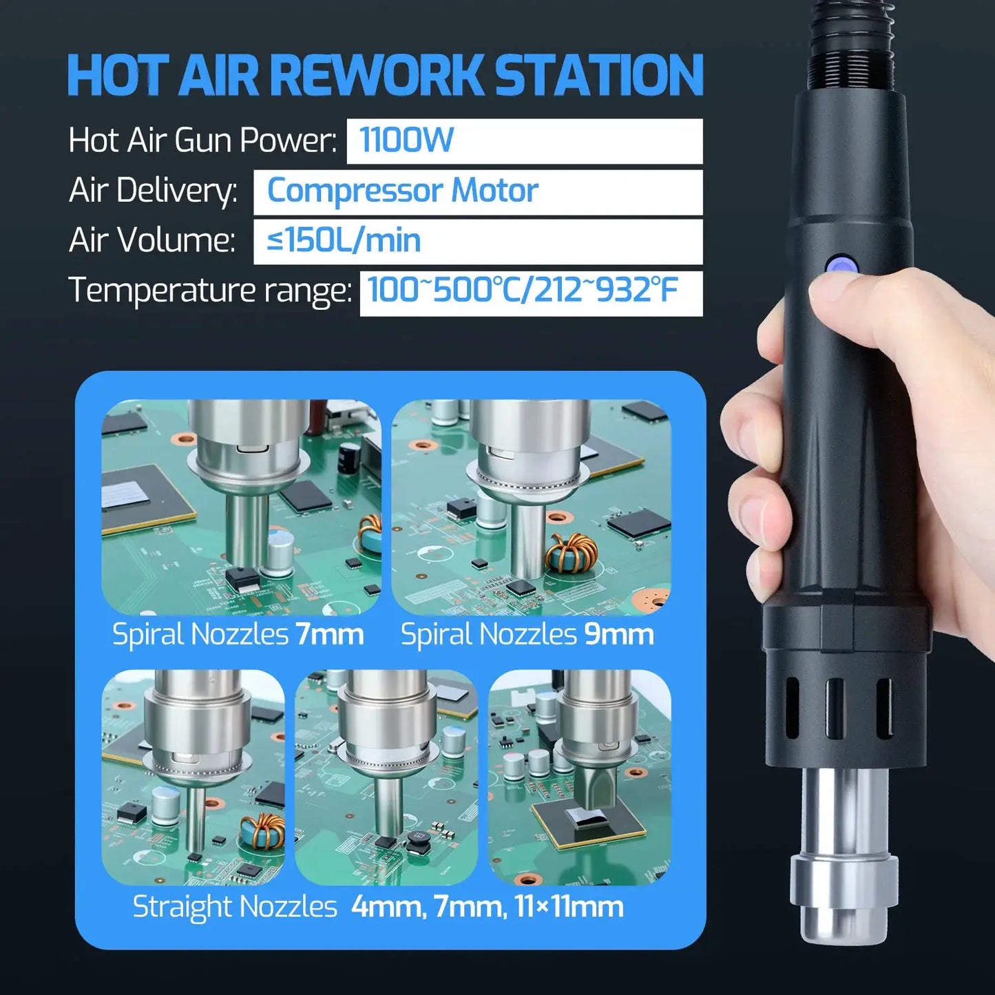 1300W 3IN1 Precision Soldering Station Compatible With C245 C210 Iron Pump Hot Air Handle For Micro Welding DC Power Supply WEP from PriceLows™