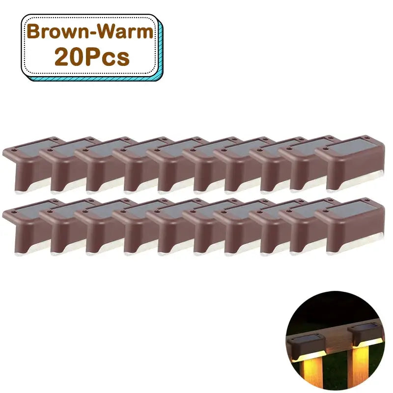 Outdoor Solar Step Lights Warm White LED Waterproof Stair Path Lighting for Garden Patio Fence Balcony Decoration Solar Power from PriceLows™