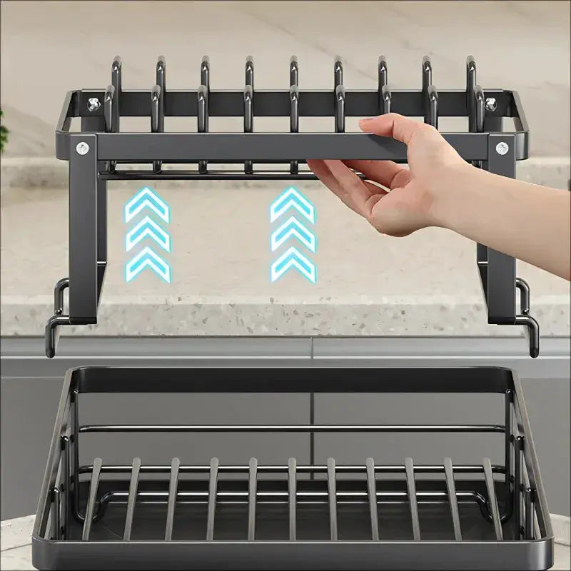 Stainless Steel Dish Drying Rack with Drainboard, Over Sink Plate Organizer for Kitchen Storage from PriceLows™