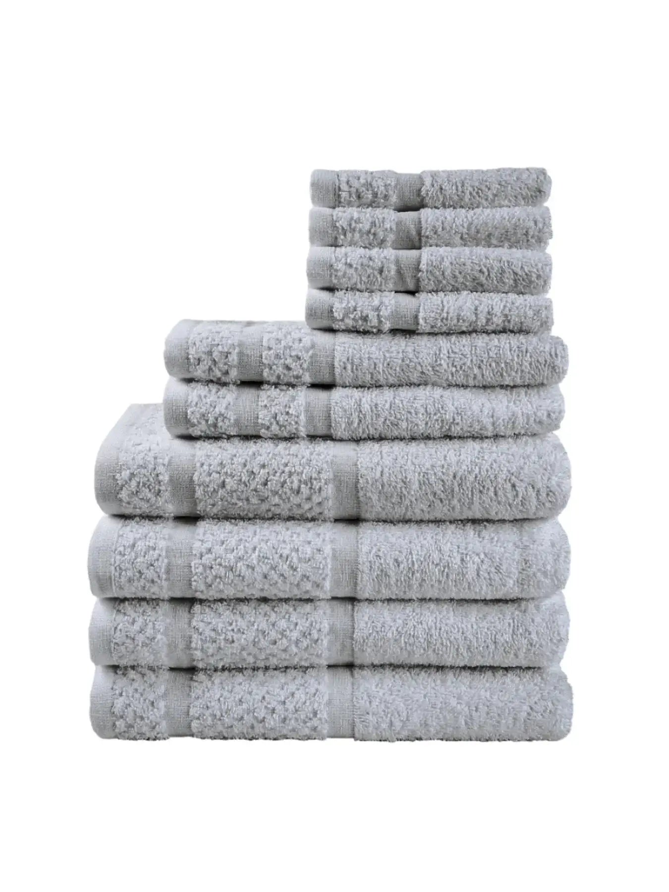 10 Piece Towel Set with Upgraded Softness & Durability, Grey from PriceLows™