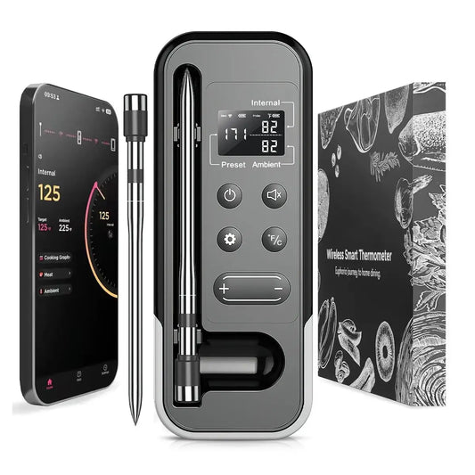 Smart Bluetooth BBQ Thermometer Wireless Meat Probe Kitchen Cooking Thermometer for Grill Oven Food Temperature Monitoring Alarm from PriceLows™