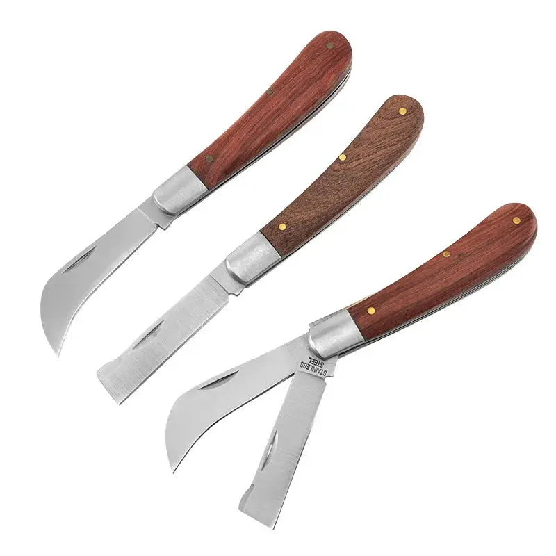 Folding Grafting Knife Grafting Tools Grafting Pruning Knife Professional Garden fruit tree Grafting Cutter Wooden Handle Knife from PriceLows™