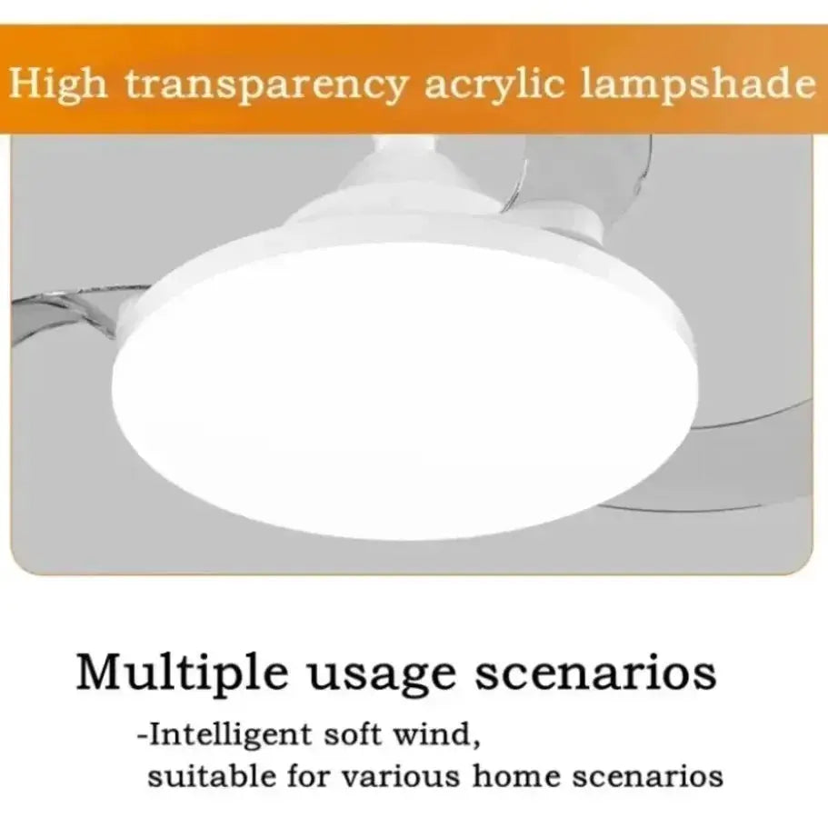 Ceiling Fan Light | Remote Control | E27 Base | Invisible Design