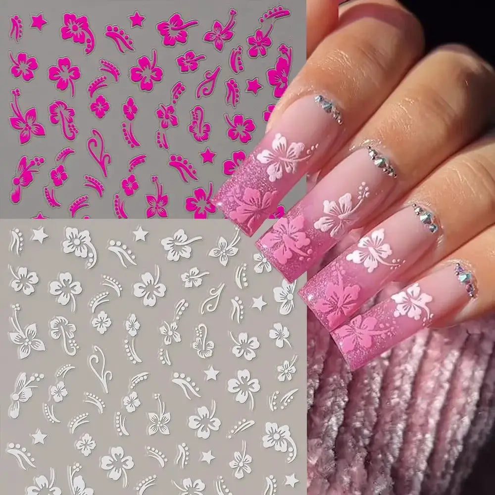 2Sheets French Gradient Line Nail Art Stickers 3D Self-Adhesive White+Black Slider Design Stencil Manicure Guides DIY Nail Decor from PriceLows™