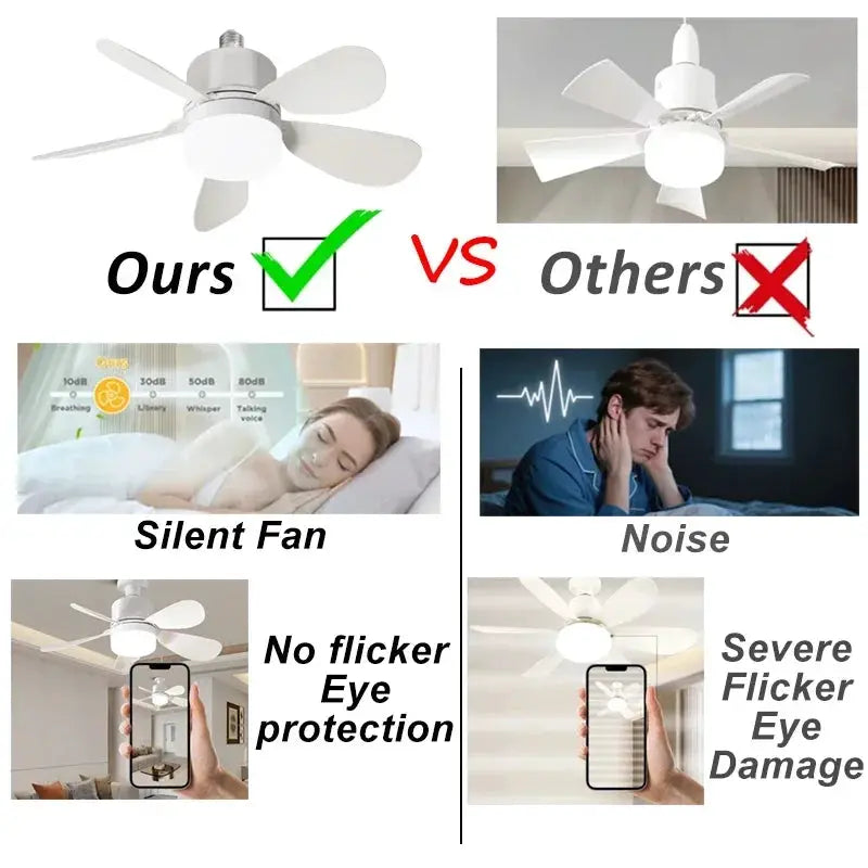 Ceiling Fan With Light 2-In-1 | 16 Inch | Remote Control | E27 Socket Dimmable