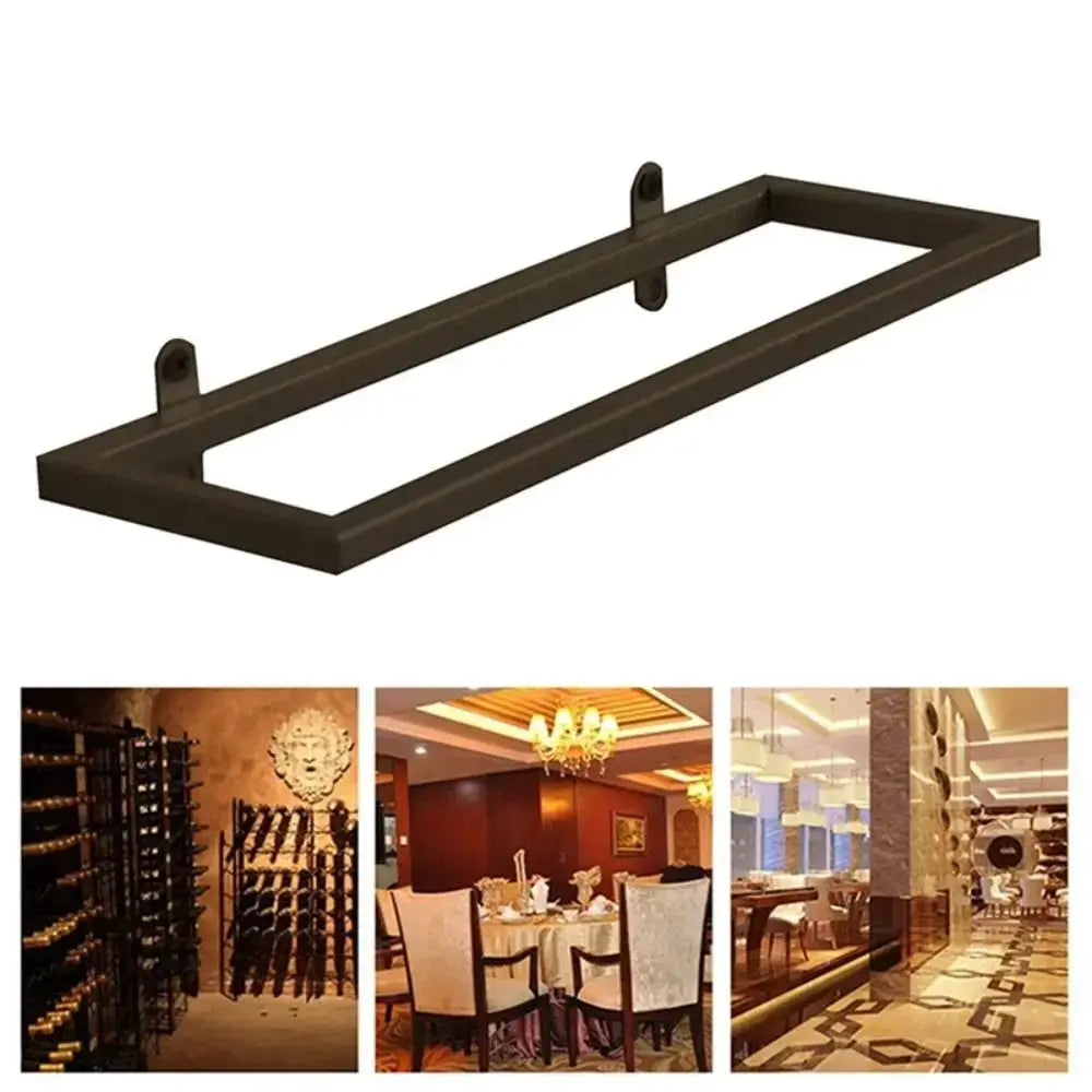 Under Cabinet Organizer Wine Rack Wall Mounted Liquor Wine Bottles Black Metal Wall Decor from PriceLows™