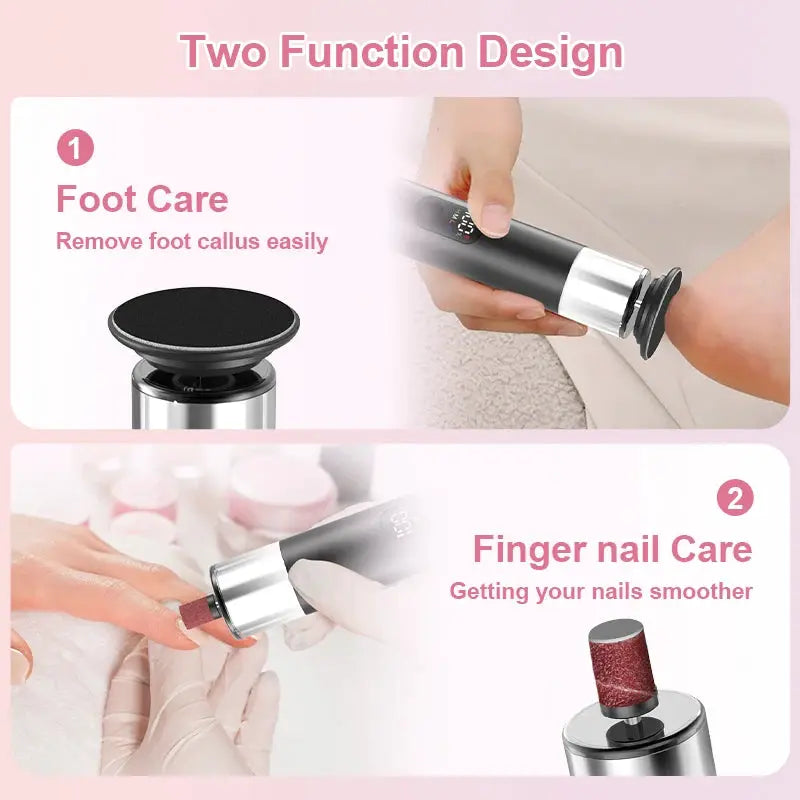 Electric Foot Grinder For Feet, 2-In-1 Foot File & Nail Polisher, Electric Callus Remover Pedicure File Unisex With Gift Box from PriceLows™