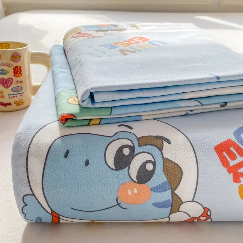 All Season Comfort 100% Cotton Flat Sheet , Soft Breathable Cute Cartoon Print Top Sheet, Wrinkle Resistant Fade Resistant from PriceLows™