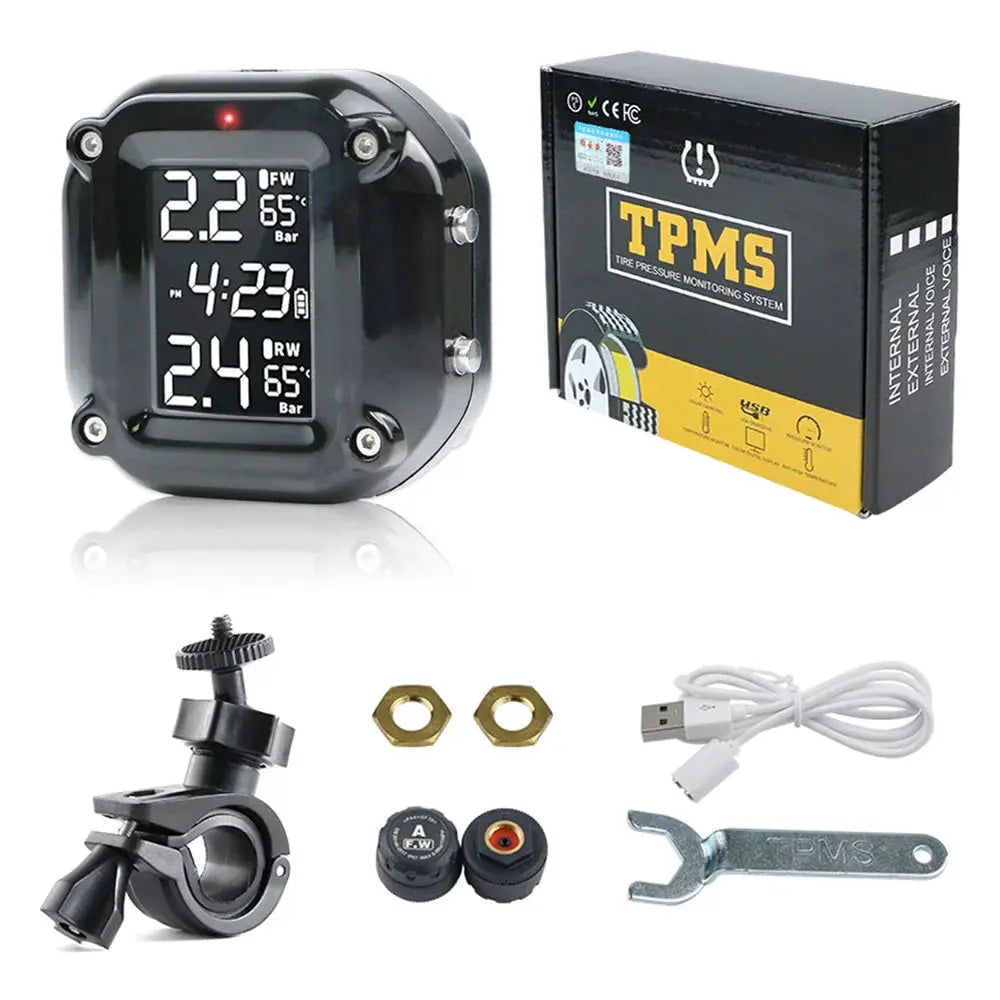 Motorcycle Tire Pressure Sensors Moto TMPS Tire Pressure Monitoring System 2 Wheel Tyre External Sensor for Motorbike Bicycle from PriceLows™