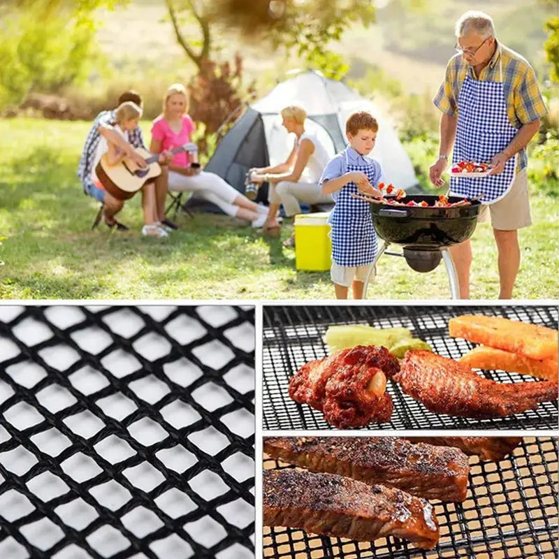 BBQ Grill Mat | Nonstick PTFE Surface | Reusable Heat Resistant