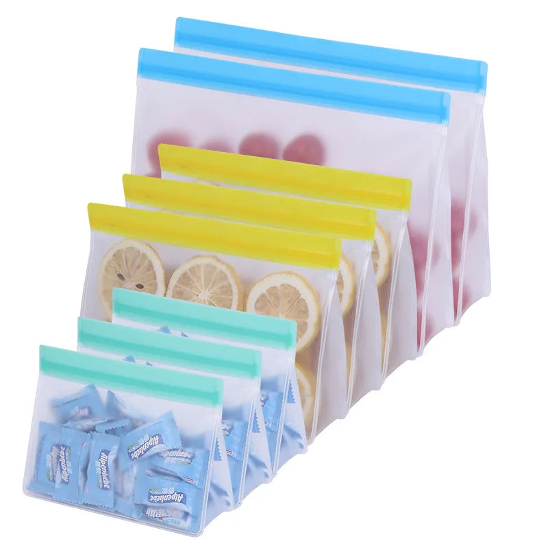 Reusable Silicone Food Storage Bags | Leakproof | Freezer Safe | 200 Pcs Lot