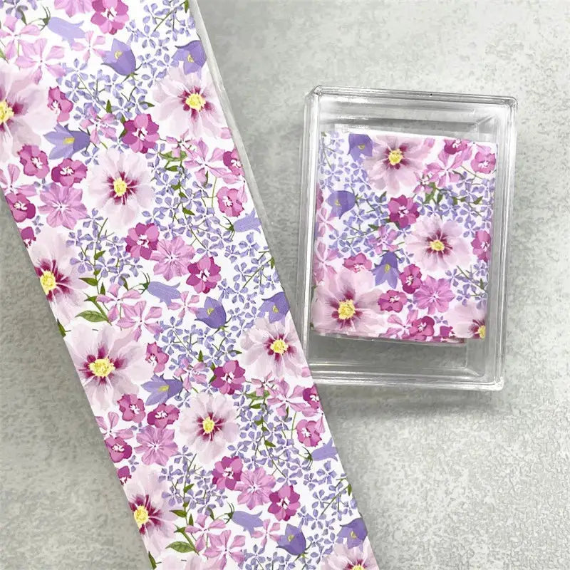 1Pc 100cm Flower Nail Foils for Transfer Paper Floral Stickers Rose Nails Wraps Tulip Nail Art Decorations from PriceLows™
