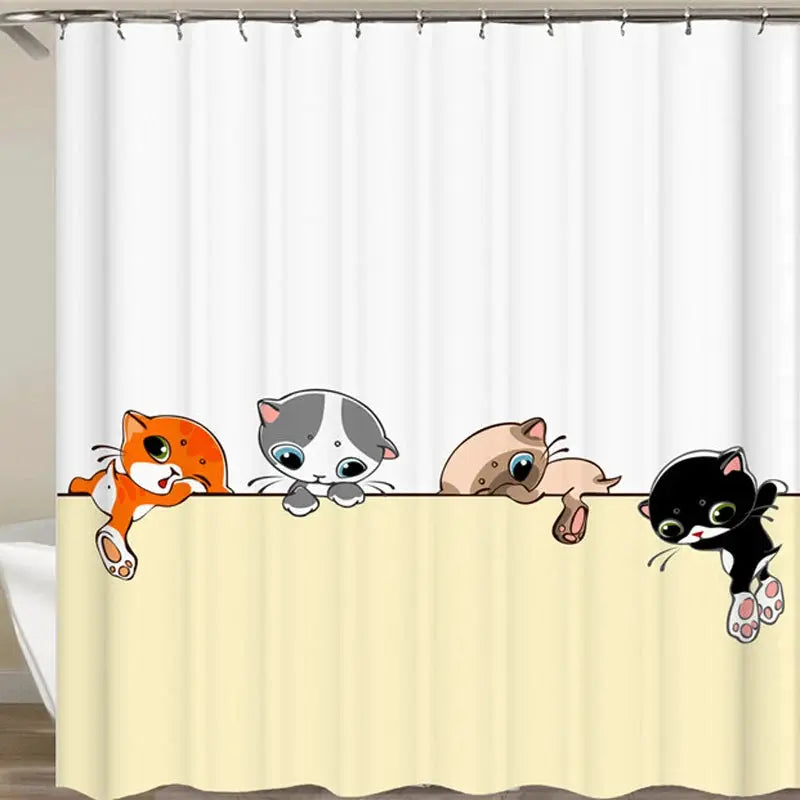 Funny Shower Curtains Bathroom Curtain With Hooks Decor Waterproof Cat Dog 3d Bath 180*180cm Creative Personality Shower Curtain from PriceLows™