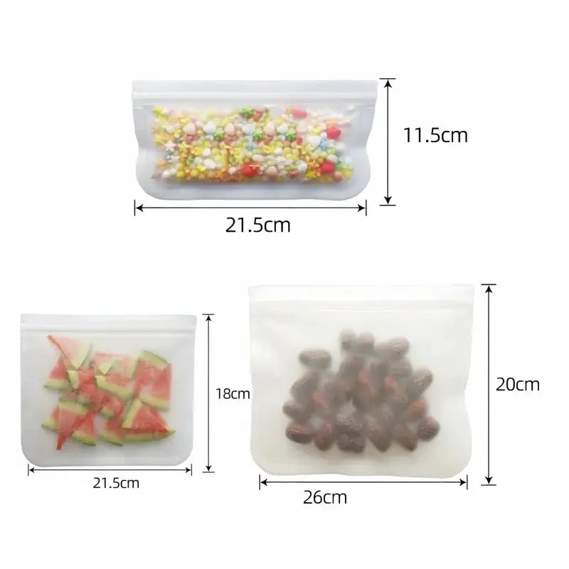 Silicone Food Storage Bags | Leakproof | Stand Up Bags | Lunch Bags