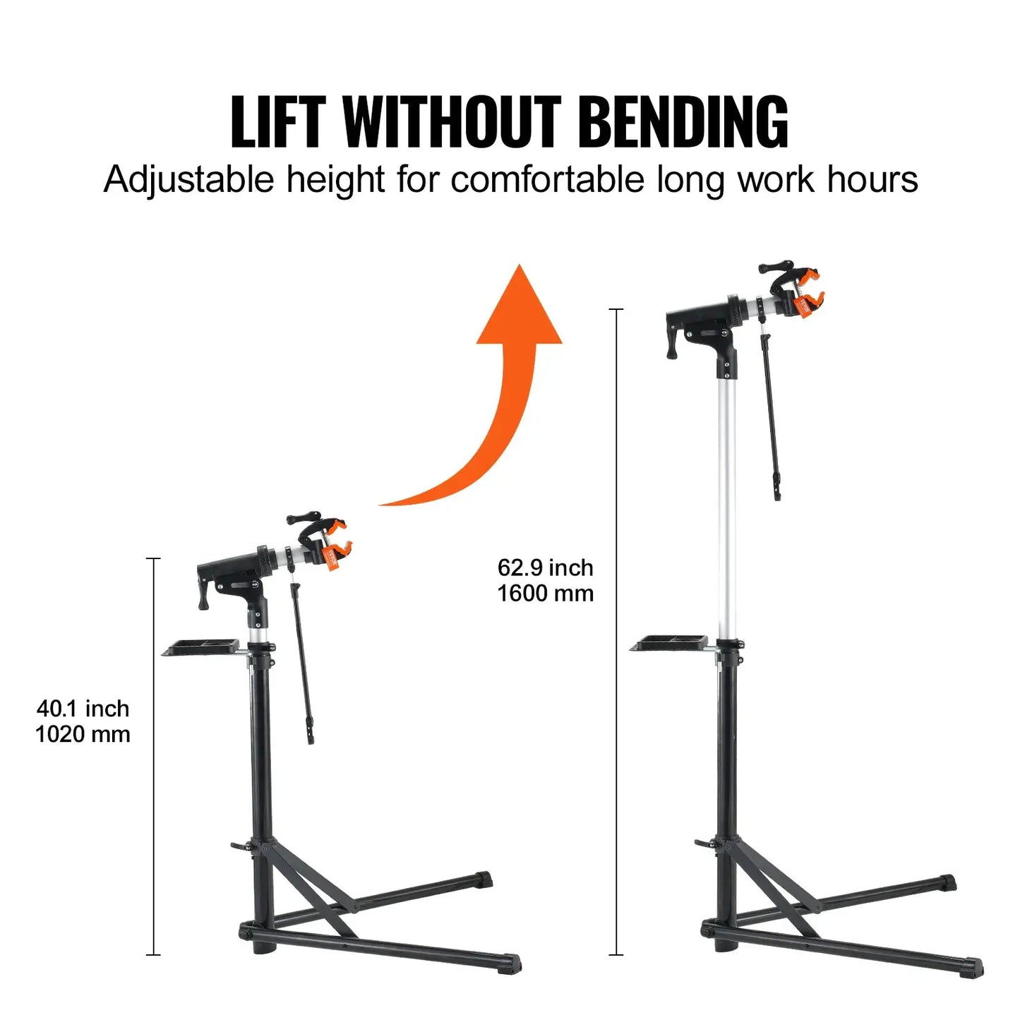 SucceBuy Bike Repair Stand Heavy-duty Aluminum Adjustable Height Magnetic Tool Tray Telescopic Arm Foldable for Home Shops from PriceLows™