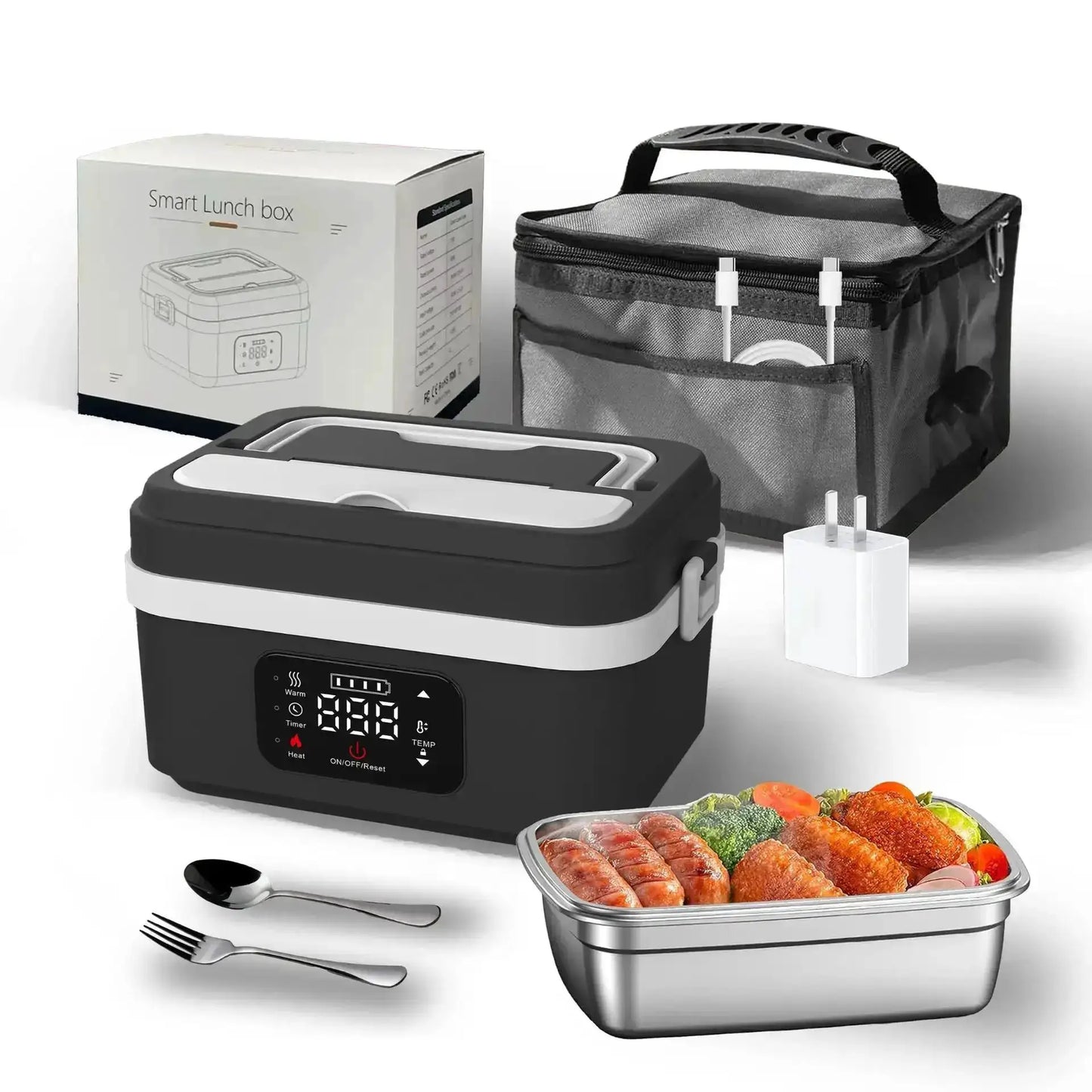Portable Cordless Electric Lunch Boxes Automatic Self-Heating Food Warmer for Office School from PriceLows™