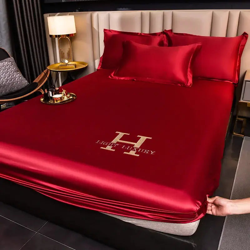 Satin Fitted Sheet | Non Slip | Deep Pocket | Queen Size