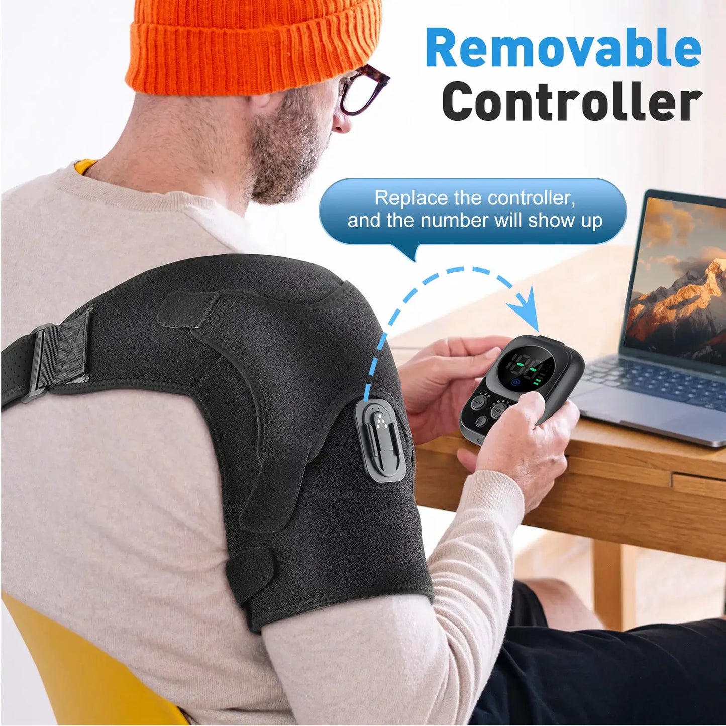 Electric Shoulder Brace | Wireless Heating Pad | Mobile Controlled | Men Women