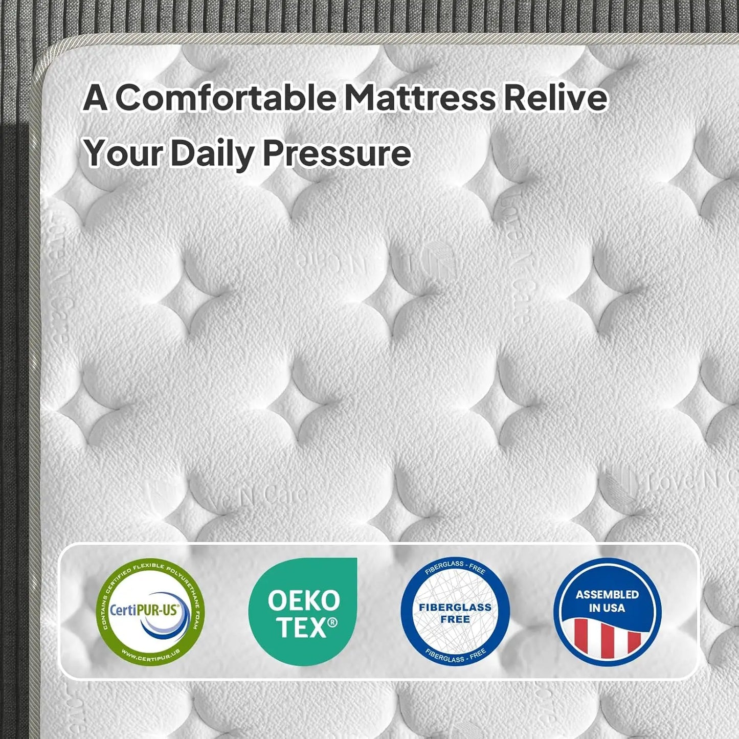 Mattress | 14in Luxury Hybrid Gel Memory Foam & Pocket Springs | Full/Queen/King