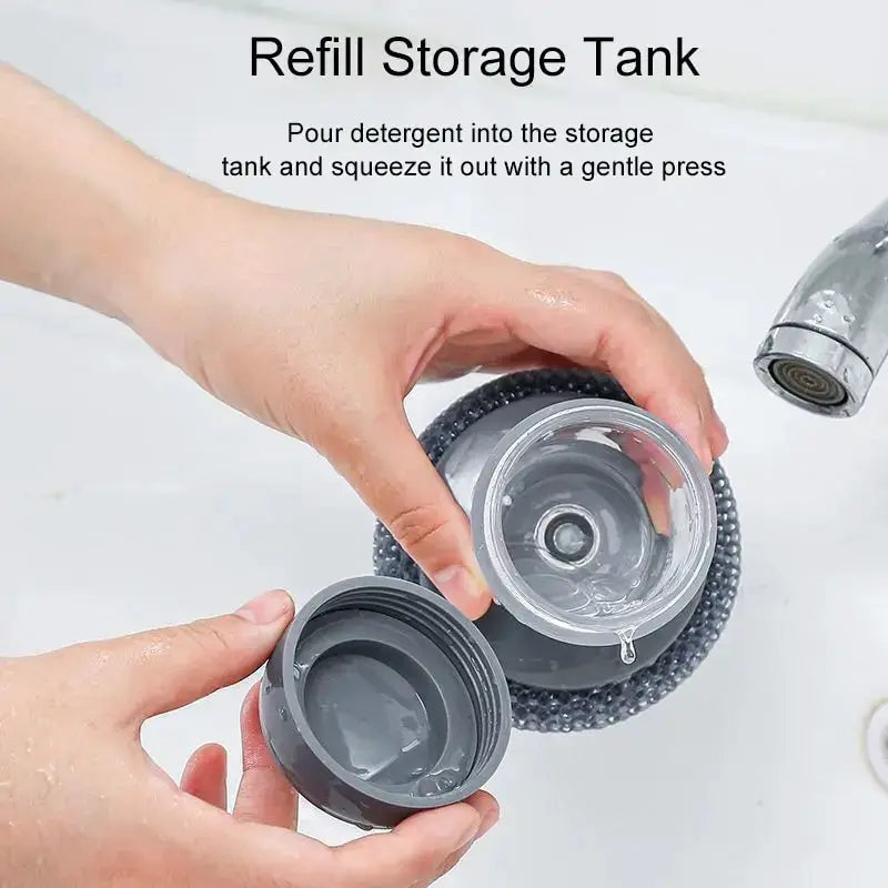 1pc Portable Kitchen Soap Dispensing Dishwashing Tool Brush Easy Use Scrubber Wash Clean Tool Kitchen Cleaning Tool from PriceLows™