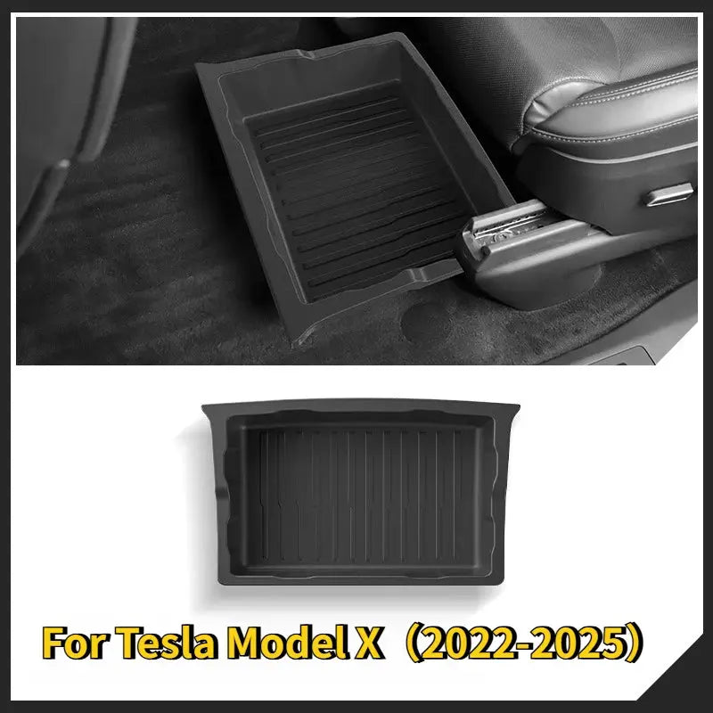 Underseat Storage Box for Tesla Model X Car Seats Drawer TPE Hidden Storage Box Push Pull ModelX Car Interior Accessories 2025 from PriceLows™