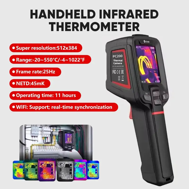 Guide 256*192 Thermal Camera 512X384 Super IR Thermal Imager PC Projection Analysis IR Temperature Inspection Repair Tools from PriceLows™