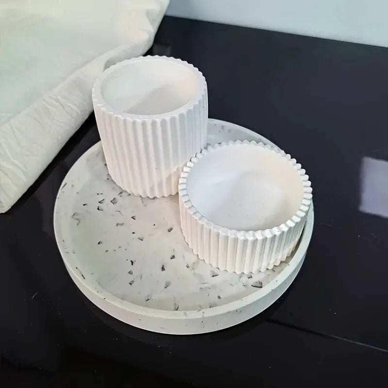 3 Pcs Silicone Molds | Round Tray | Epoxy Concrete Resin DIY