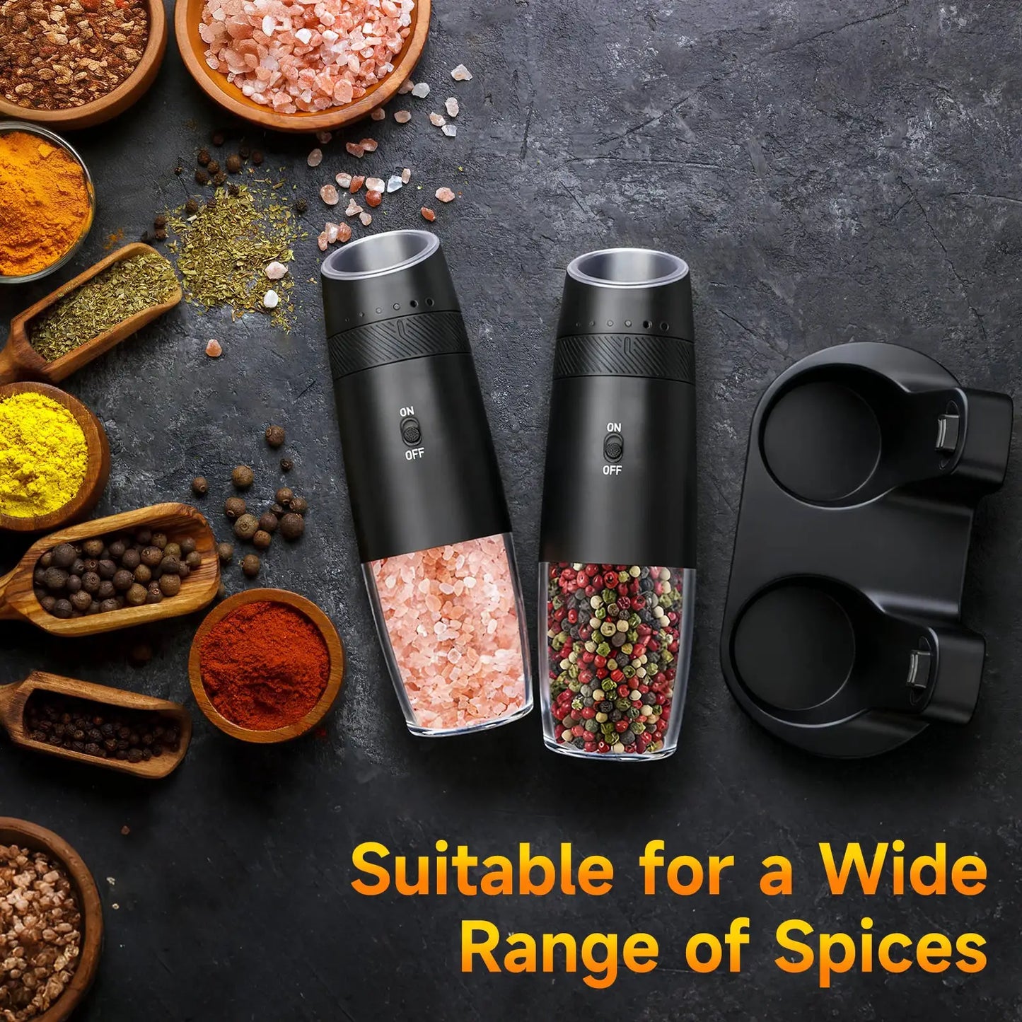 Electric Salt And Pepper Grinder Set | Battery Powered | Adjustable Coarseness