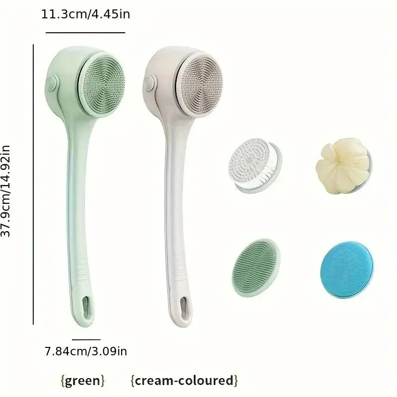 Hot Selling USB Electric Long Handle Silicone Bath Brush Electric Rotating Body Shower Cleaner Brush for Body with 4 Brush Heads from PriceLows™