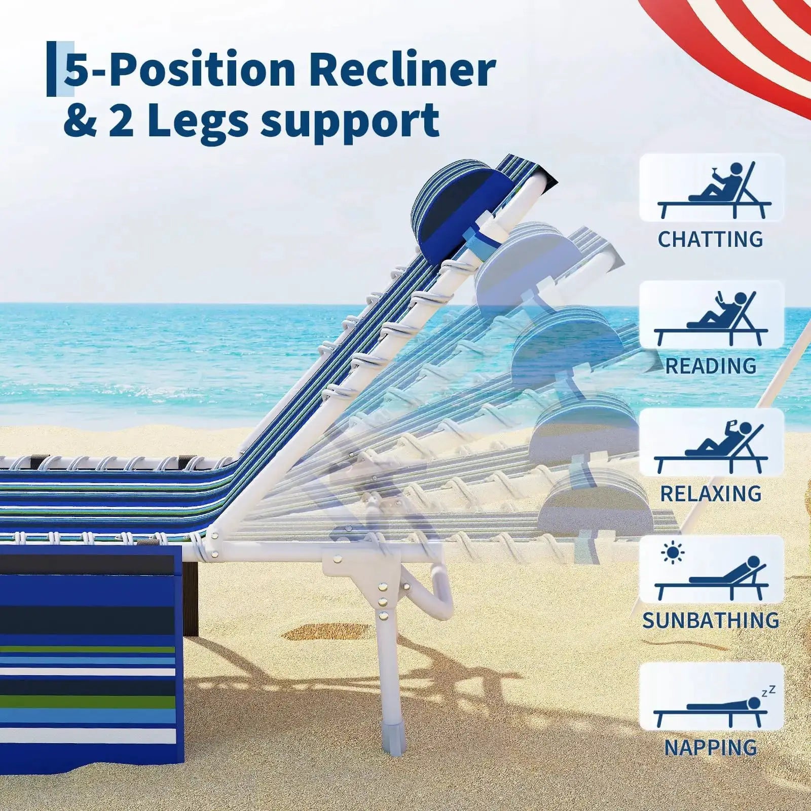 3-in-1 Face Down Tanning Chair With Side Table Lay Flat Folding Sunbathing Lounge Chair For Outdoor Beach Pool Patio 330 Lbs from PriceLows™
