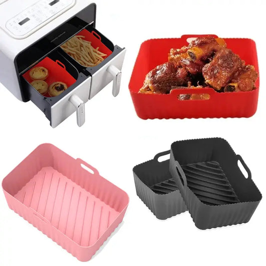 Air Fryer Silicone Tray | Food Grade | Rectangle Liner | Ninja Dual Compatible