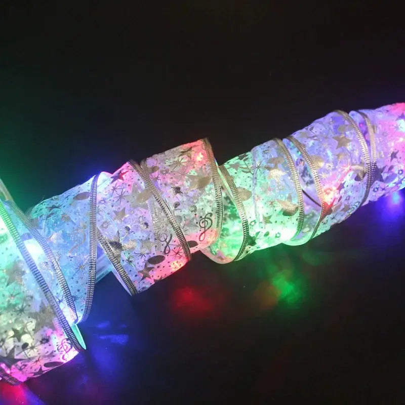Christmas Tree String Lights | Copper Wire With Ribbon Bows | 5M 10M