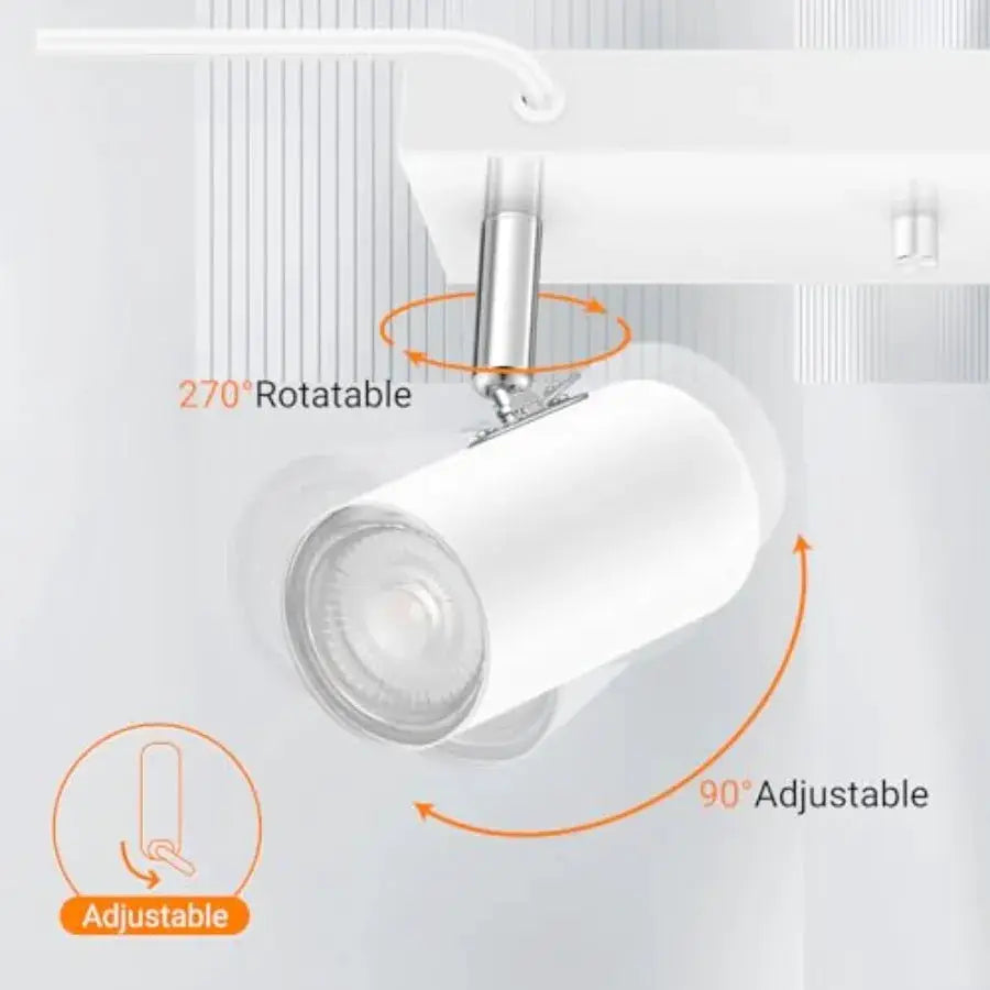 3 Light Track Lighting Kit, 3 Way Flexible Plug in Ceiling Spotlight, Industrial LED Wall Light for Kitchen Cabinet Gallery Bar from PriceLows™