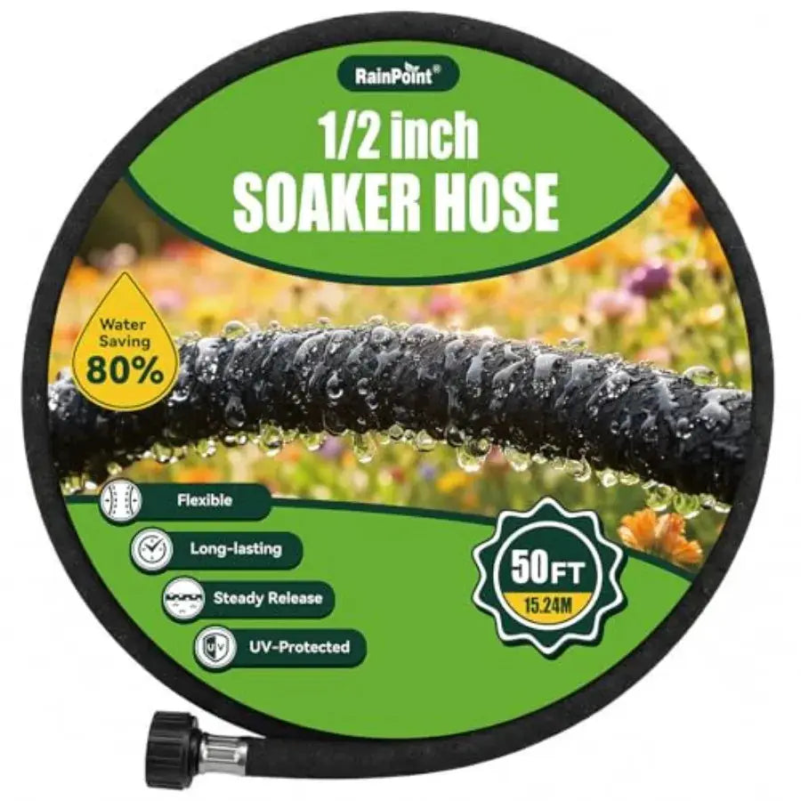 1/2'' Soaker Hose 50Feet for Garden, Drip Irrigation Hose, Water Seeper Soaker Hoses for Foundation Watering, Save 80% Water fo from PriceLows™