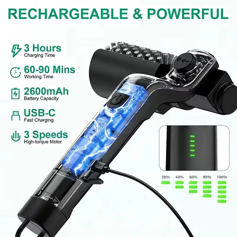 Electric BBQ Cleaner Brush | 2600mAh Battery | 90-120 Min Run Time