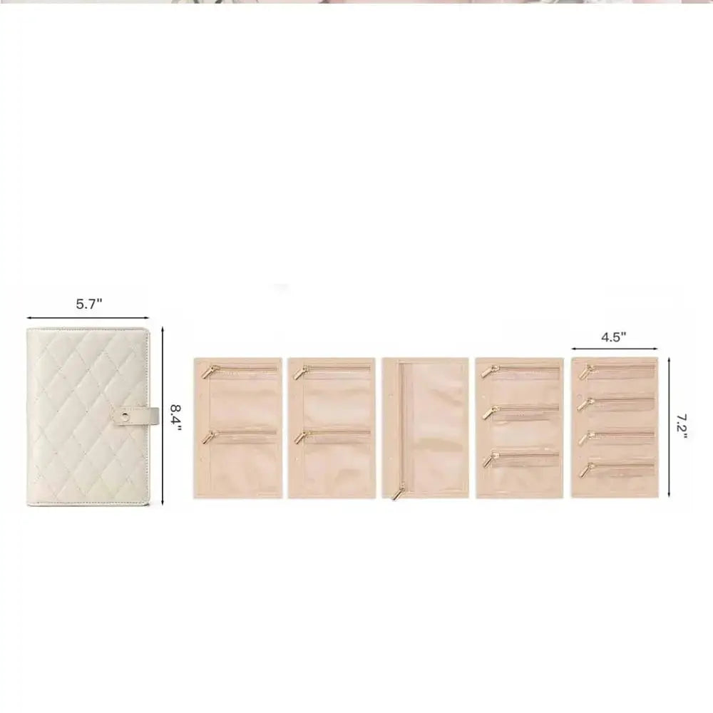 Transparent Jewelry Storage Book with Zipper Velvet Jewelry Packaging Box Luxury PU Leather Clear Pockets Jewelry Organizer from PriceLows™