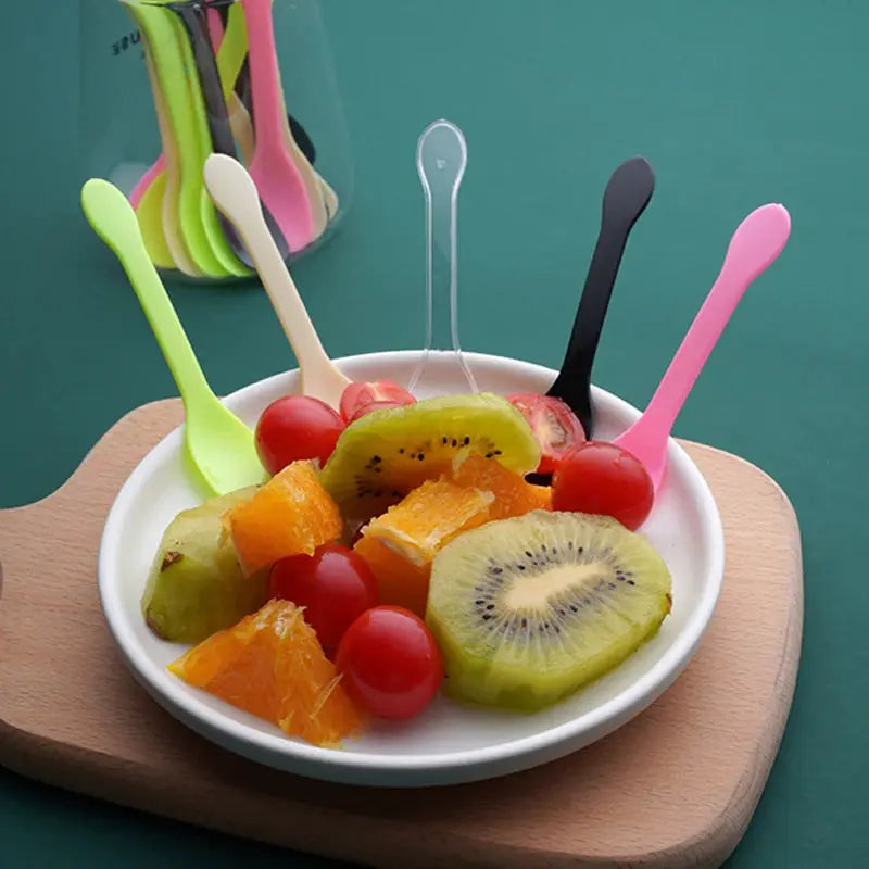 100Pcs Mini Plastic Spoons Flatware Spoons For Jelly Ice Cream Dessert Appetizer Plastic Spoon For Party Supplies from PriceLows™