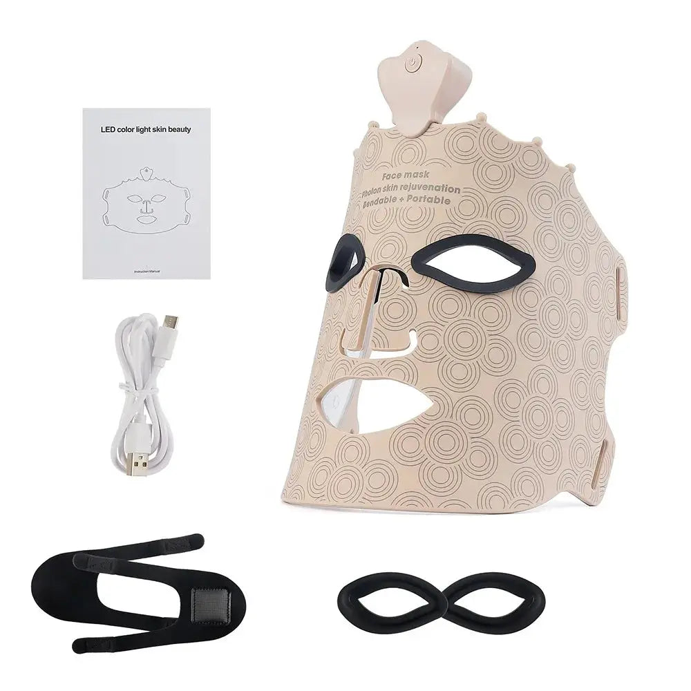 7 Colors Silicone LED Mask Face Photon Skin Rejuvenation Flexible Soft Facial Beauty Mask Skin Care Repair Skin Brightening from PriceLows™