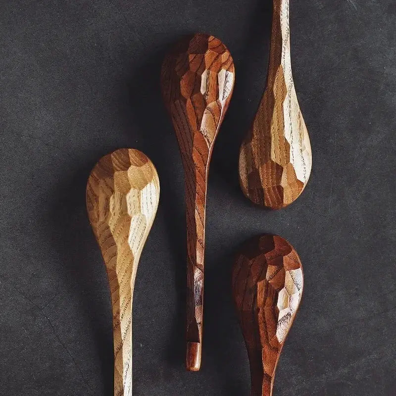 2Pcs Wooden Spoon Long Handled Ramen Soup Spoon Big Japanese Style Kids Rice Dessert Cereal Dinning Spoon Wood Kitchen Tableware from PriceLows™