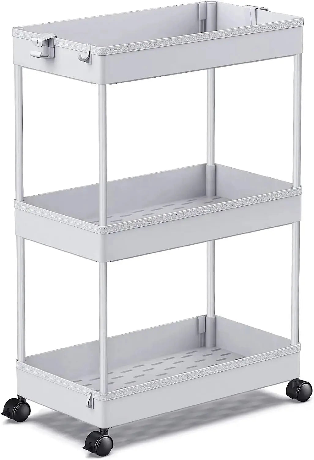 Rolling Storage Cart 3 Tier, Bathroom Cart Organizer Mobile Shelving Unit Multi-Functional Shelves for Office, Kitchen, Bathroom from PriceLows™